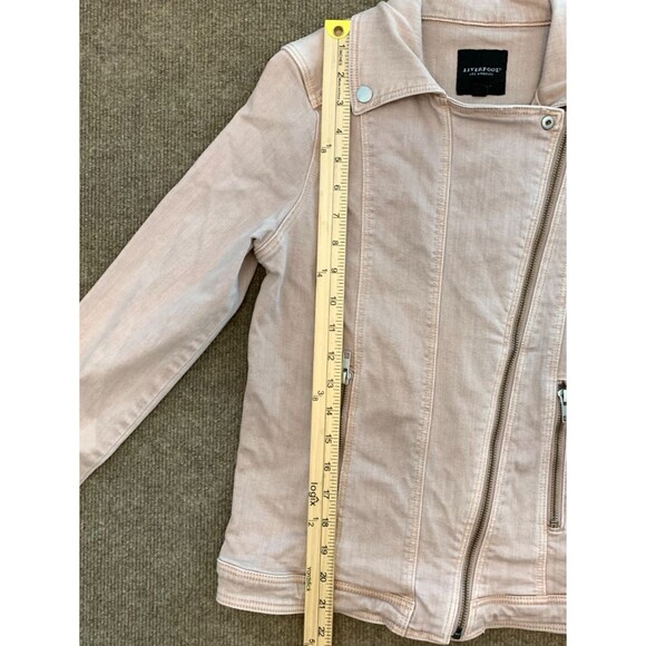 Liverpool Jacket Womens S Bradford Moto Zipper Pockets Fitted Stretch Denim - Picture 4 of 12